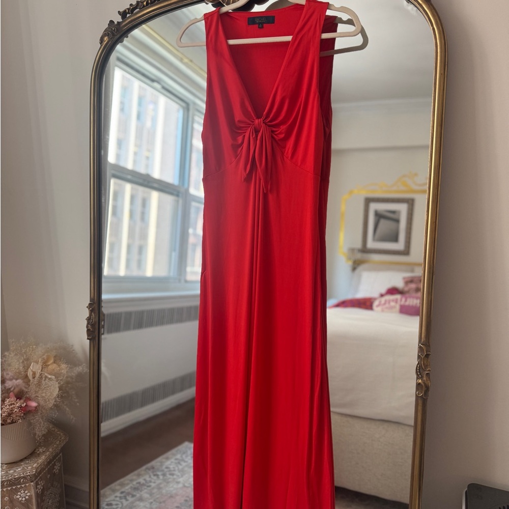 NEW RACHEL Rachel Roy Red Sleeveless Knot-Front Maxi Dress